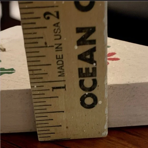 Handmade Joy Wooden Holiday Ornament - Cream and Red - Picture 6 of 6